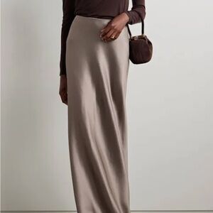 Ralph Lauren MASINA satin Maxi Skirt taupe 6